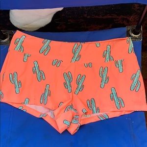 Soft spandex Pink Cactus shorts